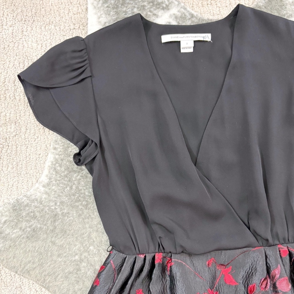 DVF Diane Von Firstenberg Floral Brocade Dress 2 - Picture 3 of 12